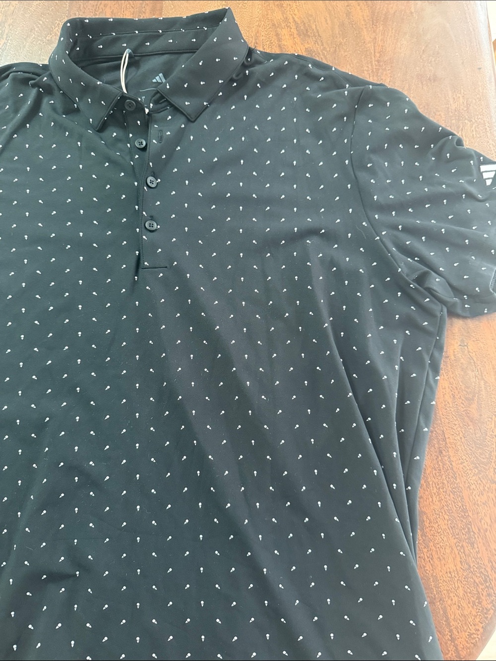 Adidas Men's Black Printed Golf Polo Shirt Large New